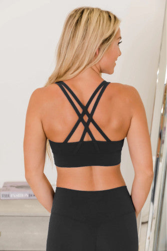 Cross back sports bra